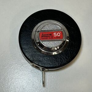 Vintage Lufkin Steel Tape Measure 50 Foot Leather Casing H433 USA